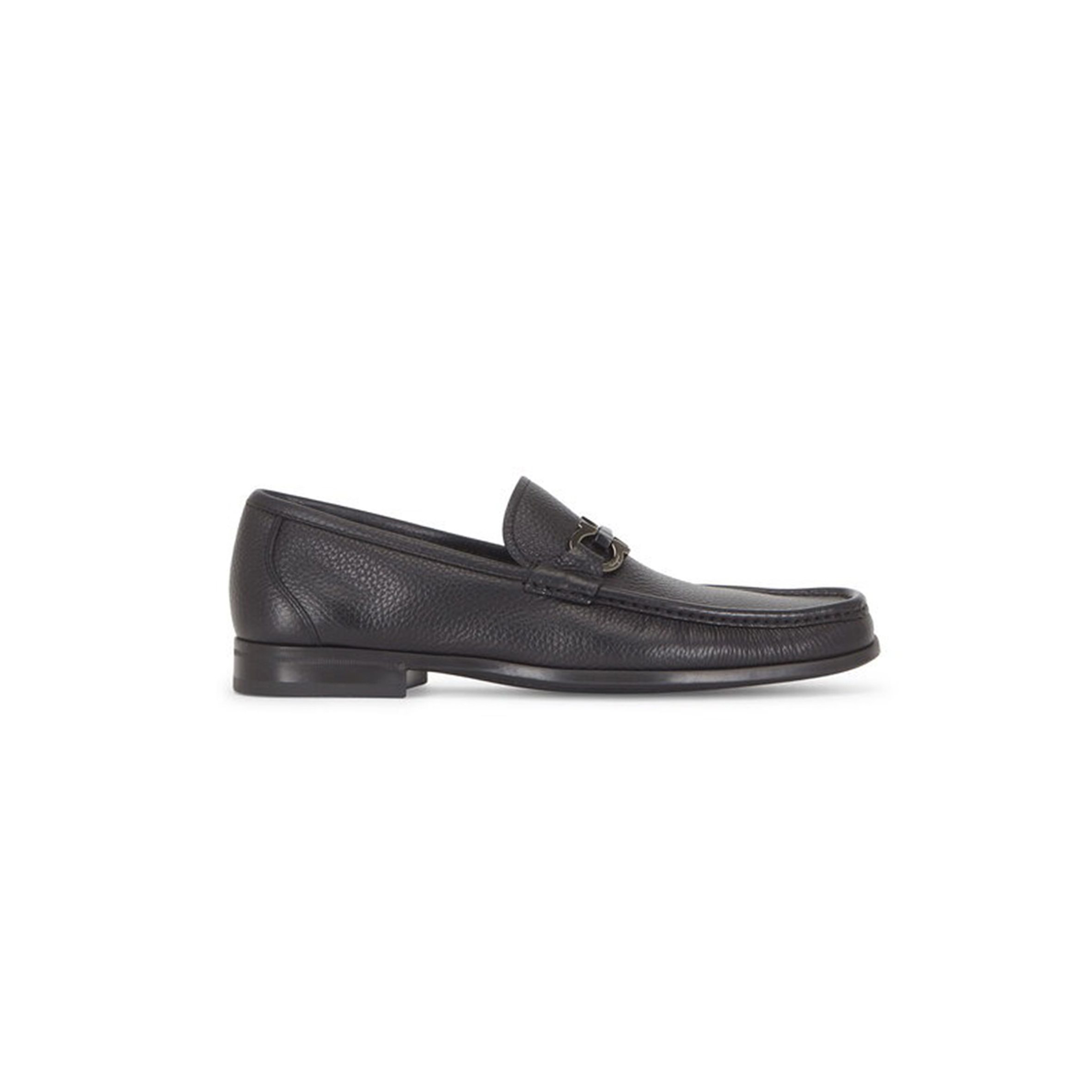FERRAGAMO GRANDIOSO BLACK PEBBLED LEATHER BIT LOAFER 502999 FERRAGAMO GRANDIOSO BLACK PEBBLED LEATHER BIT LOAFER 502999